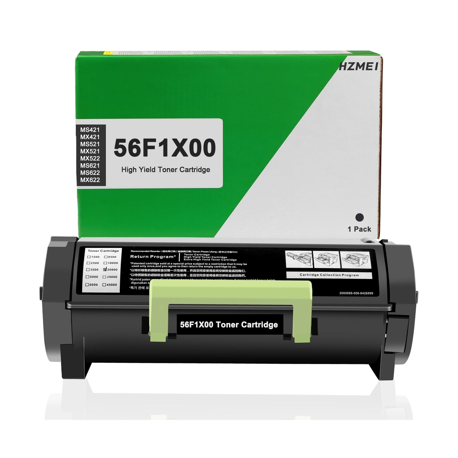 Extra High Yield 56F1X00 Toner Cartridge 20,000 Pages with Chip Compatible wi...