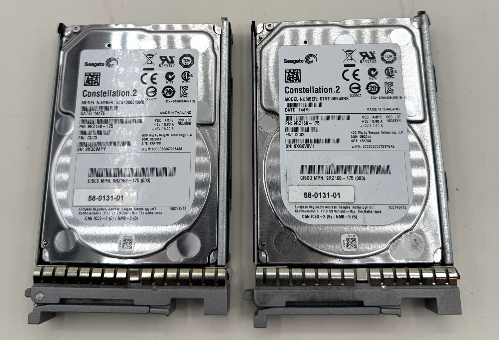 Lot  2 -SEAGATE Constellation.2 1TB  ST91000640NS  2.5" SATAIII 6Gbps 9RZ168-175
