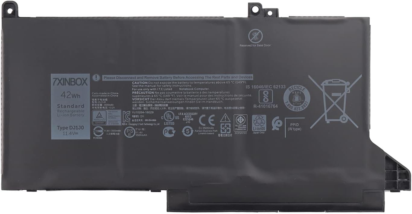 11.4V 42Wh DJ1J0 PGFX4 ONFOH Repalcement Laptop Battery for DELL Latitude 12