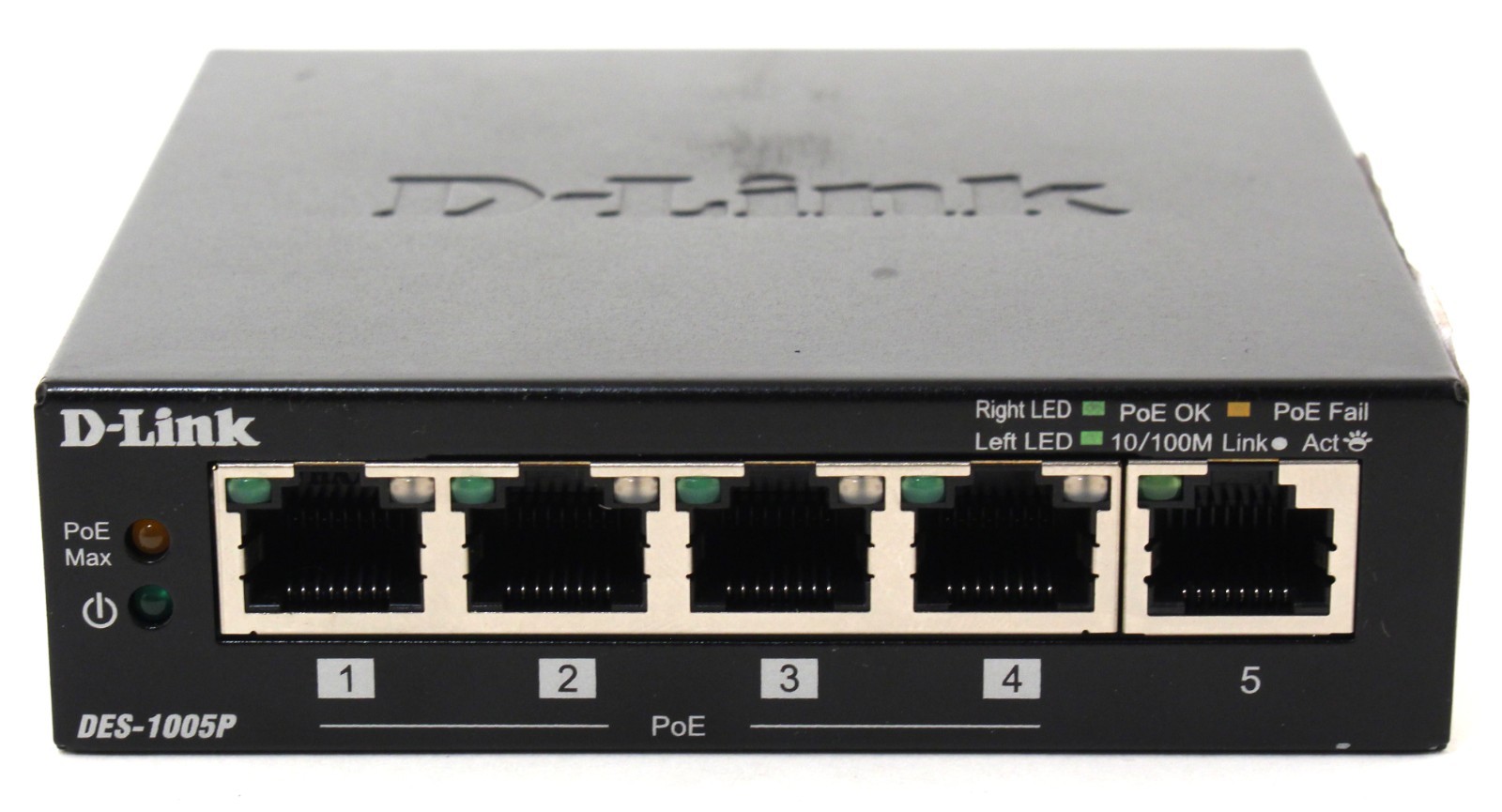 D-Link DES-1005P 5-Ports 10/100 Ethernet Network Switch w/ 1 PoE; 6162172