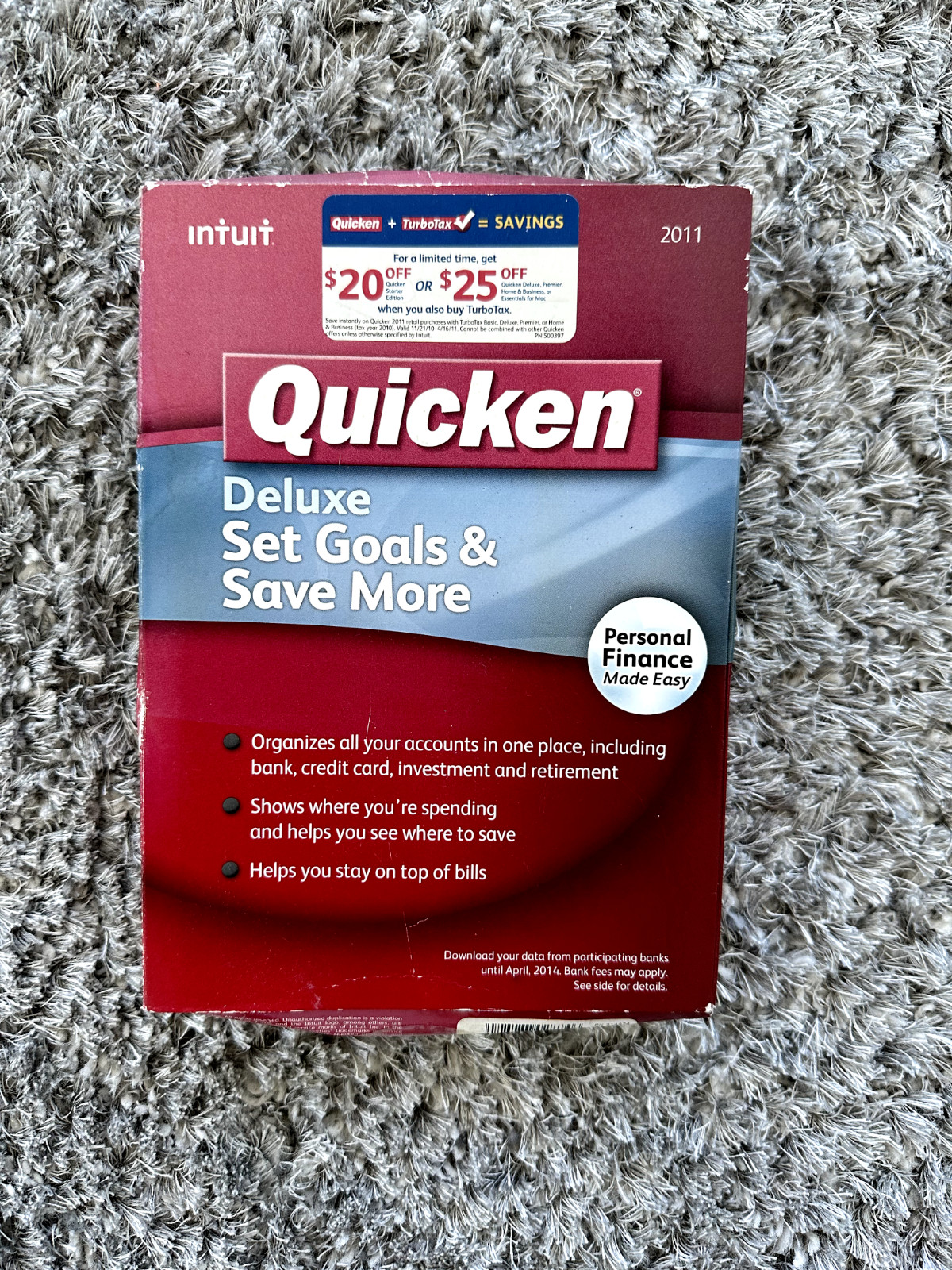 Intuit Quicken Deluxe 2011 Personal Finance NOT FOR WINDOWS 10 OR 11