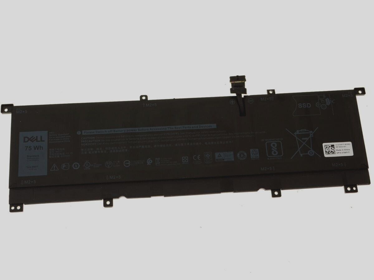 OEM Dell Laptop Battery 8N0T7 XPS 15 9575 Precision 5530 Series TMFYT 75Wh