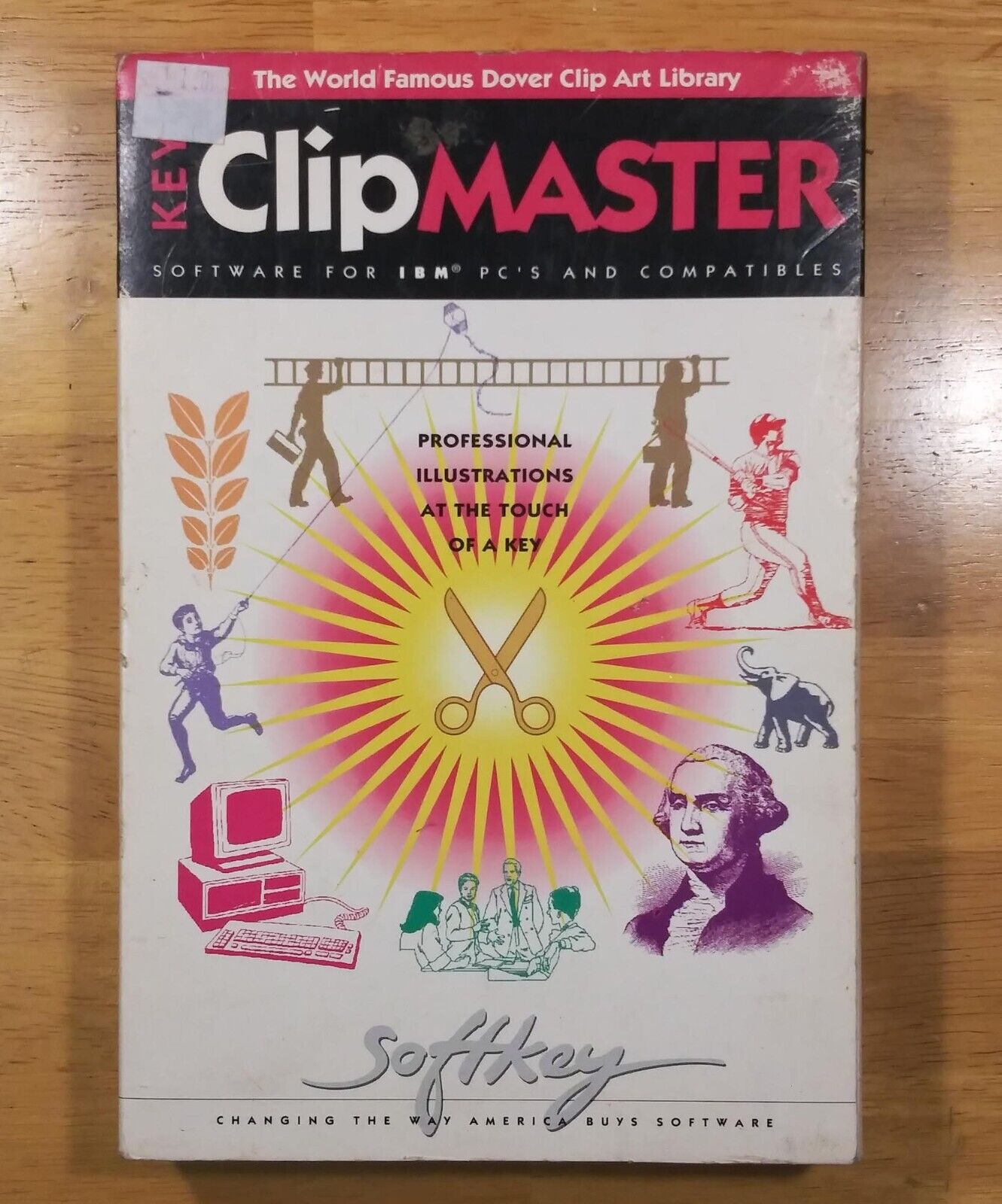 IBM PC Vintage Key Clip Master Dover Clip Art Library Software Floopy Disks