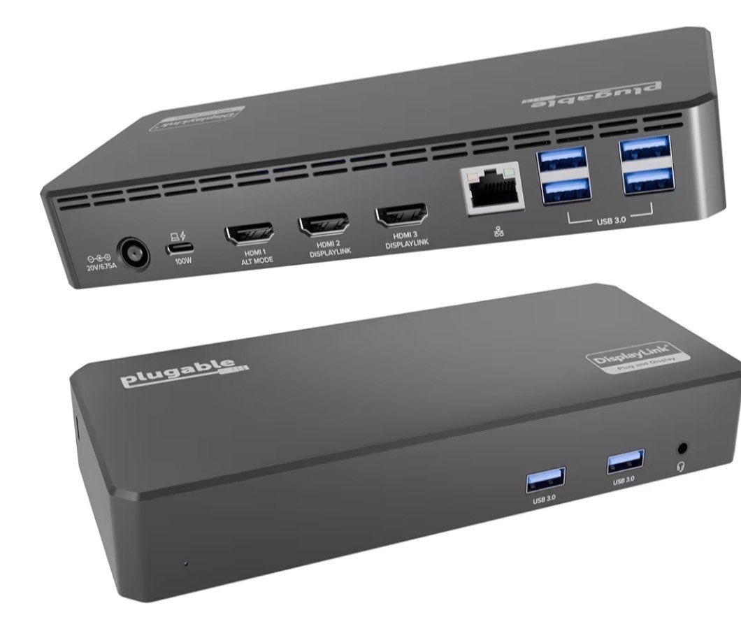 USB C Triple Display Docking Station | 100W PD, 3x HDMI (1x 4K 30Hz, 2x 1080p 60