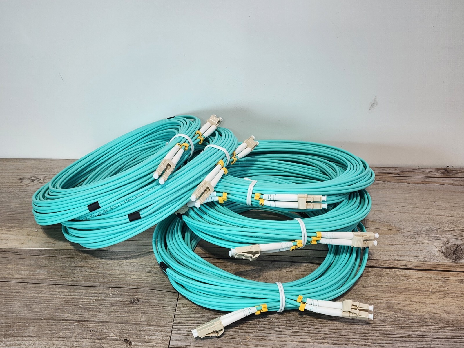 5x 10m LC-LC Duplex 50/125 OM3 Multimode 10GB Fiber Patch Cable Optic Aqua 