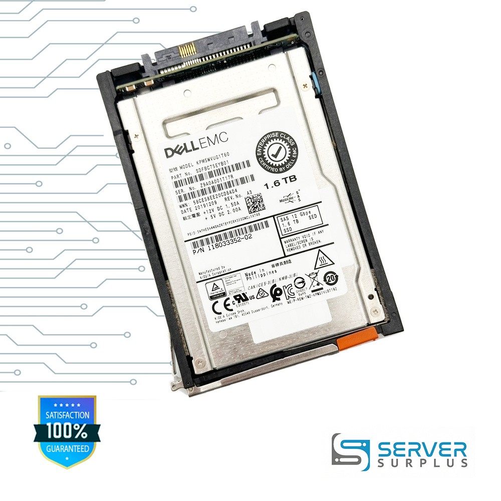 Dell KPM5VVUG1T60 1.6TB SAS 12Gb/s 2.5 in Enterprise SSD | 118033352-02