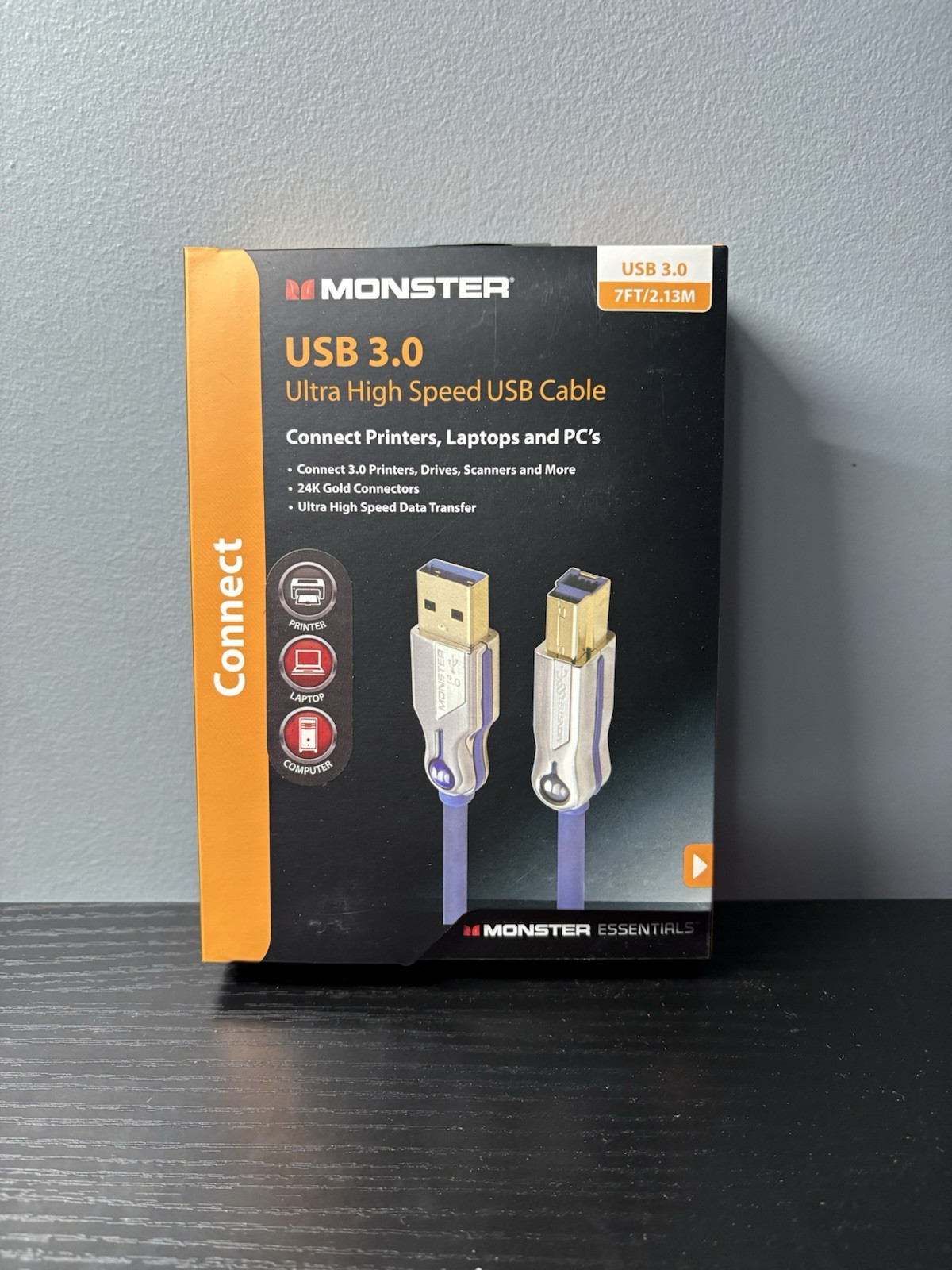 Monster  USB 3.0 A to B Connection Cable 7FT/2.13M Ultra High Speed Box Of 6