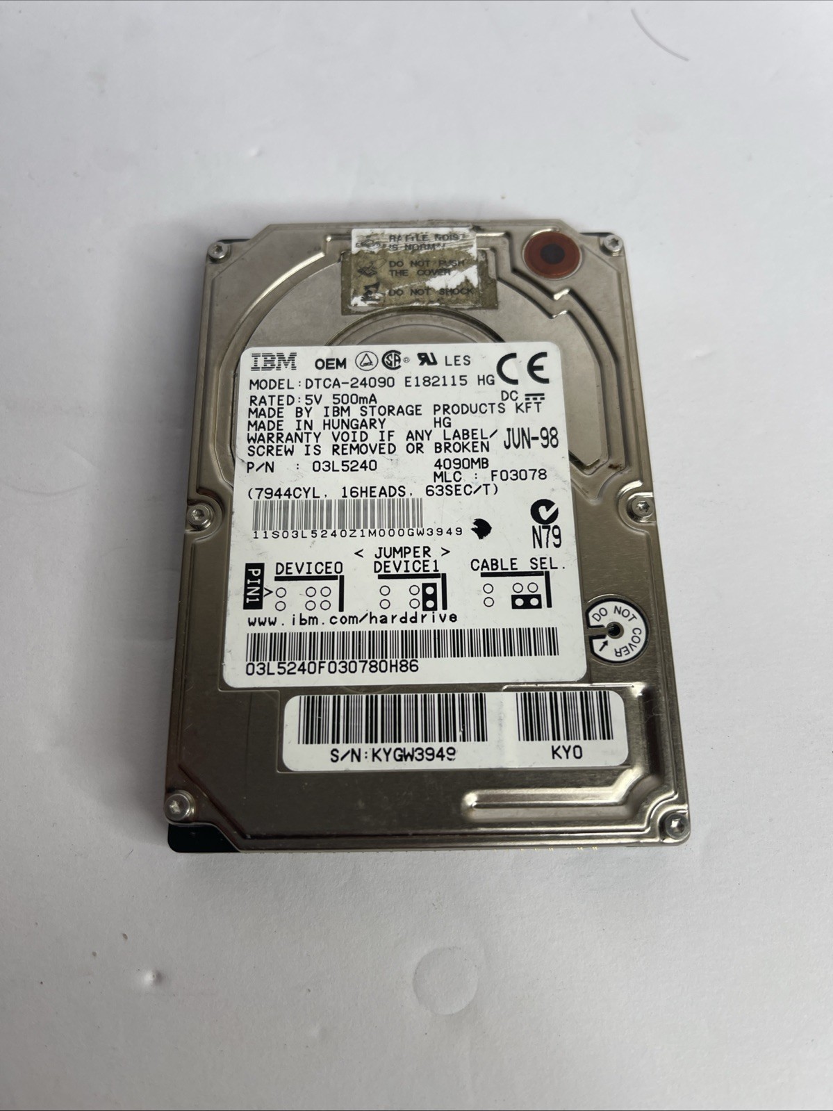 IBM HDD DTCA-24090 E182115 HG