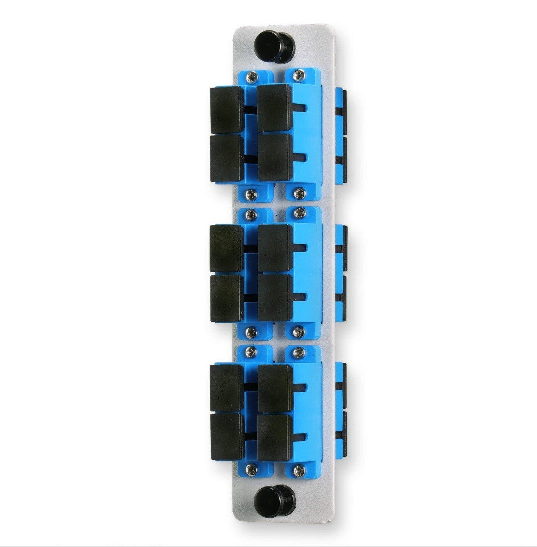 RLH Industries Fiber Adapter Plate, 12-fibers, SC, Singlemode,  AP-SC6-LDSM-G