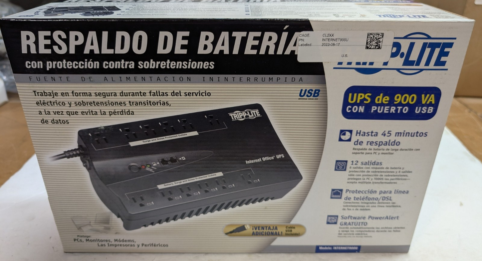 Tripp Lite INTERNET900U 900VA 480W UPS 12 Outlet USB NOS INTERNET 900U