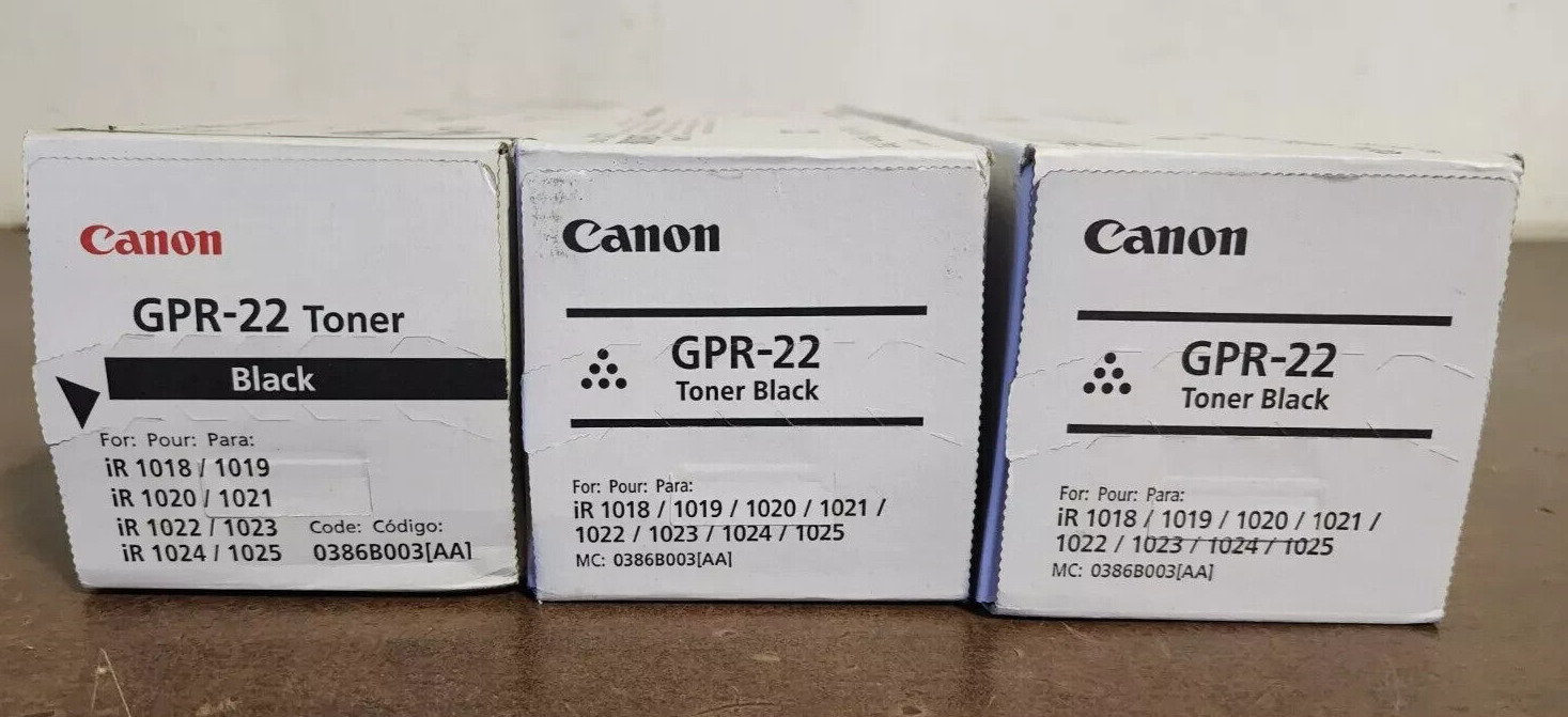 OEM Canon GPR-22 Black Toner Cartridge Lot of 3 - New