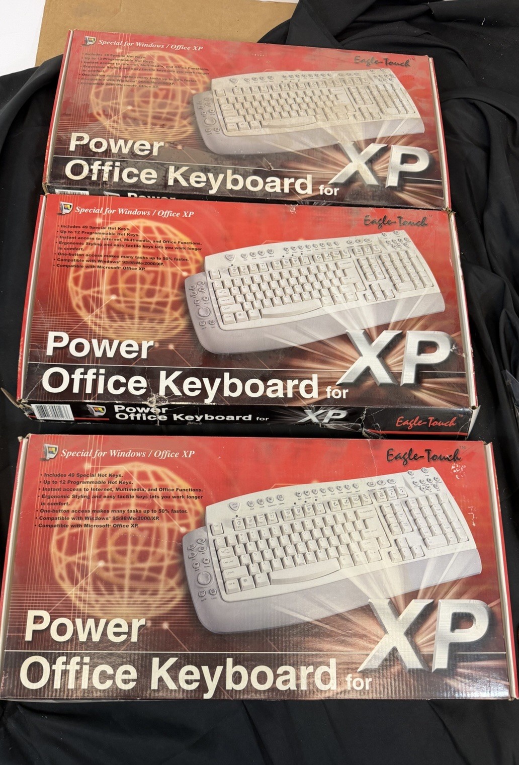 Vintage Mck-8000 Power Office XP Eagle Touch Power Office Keyboards Lot Of 3