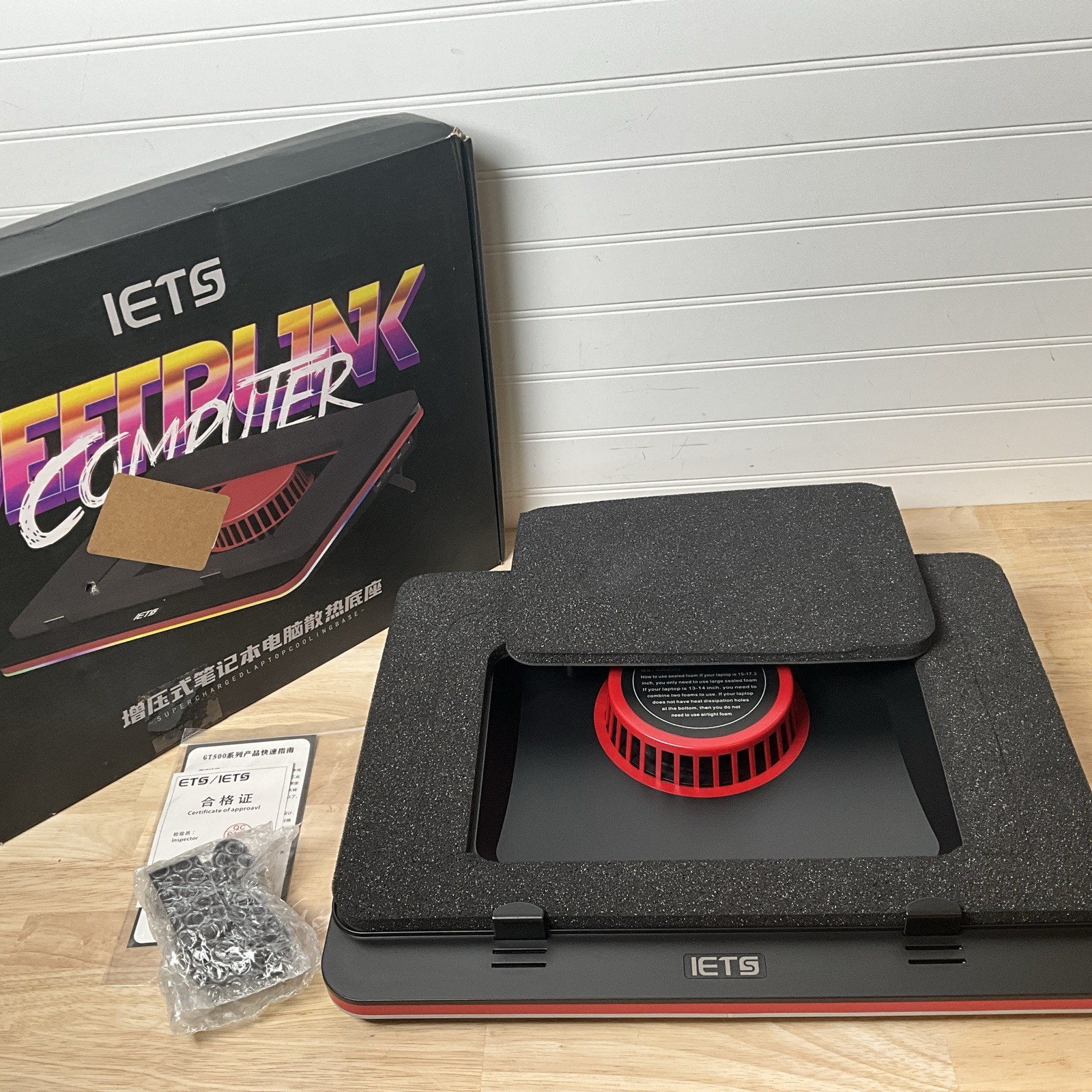 IETS GT500 Powerful Turbo-Fan 5000 RPM Laptop Cooling Pad for 13"-17.3" Laptops