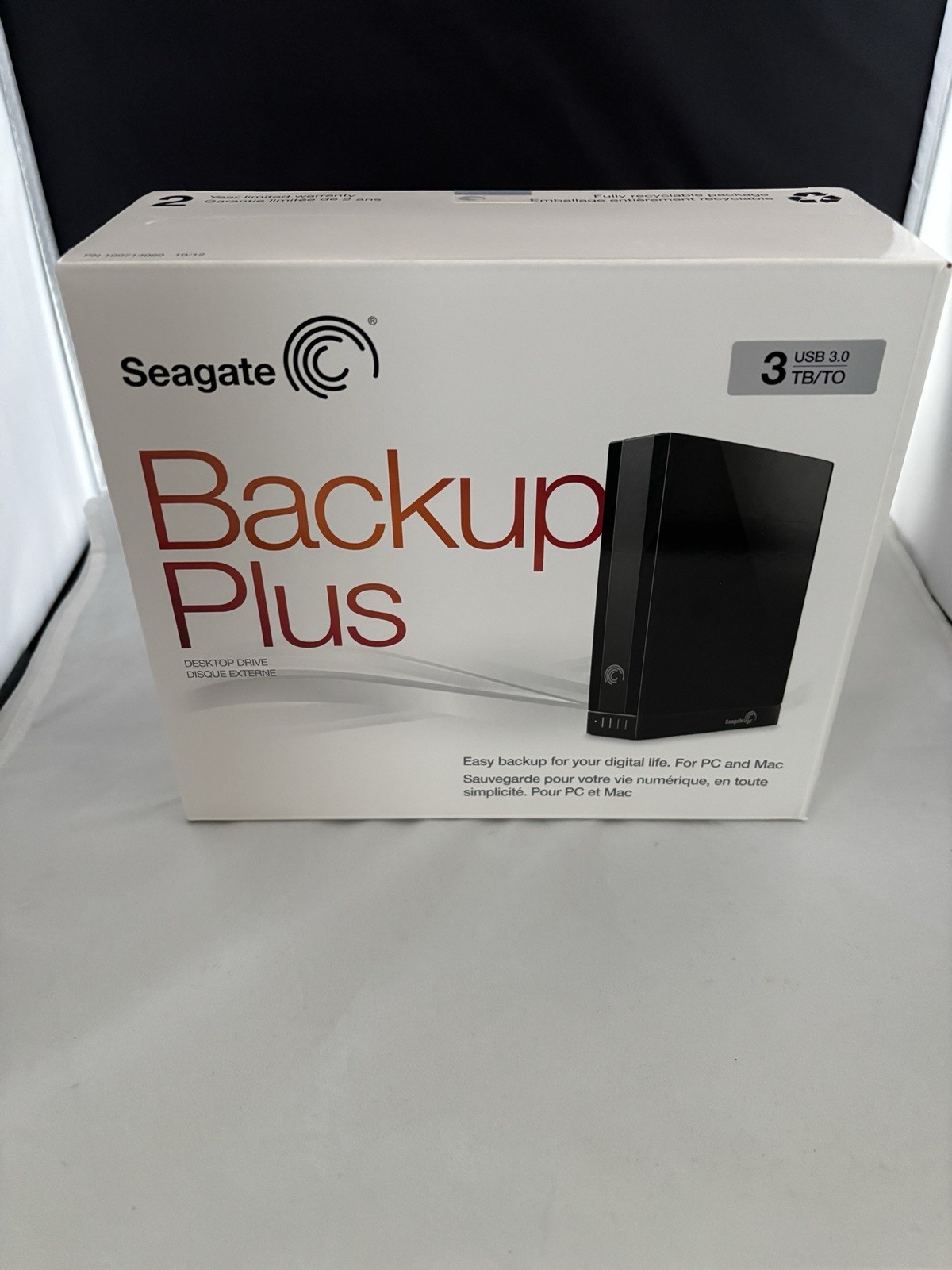 Seagate Backup Plus Desktop External HDD 3TB USB 3.0 SRD0SD0 Sealed Box Unopened