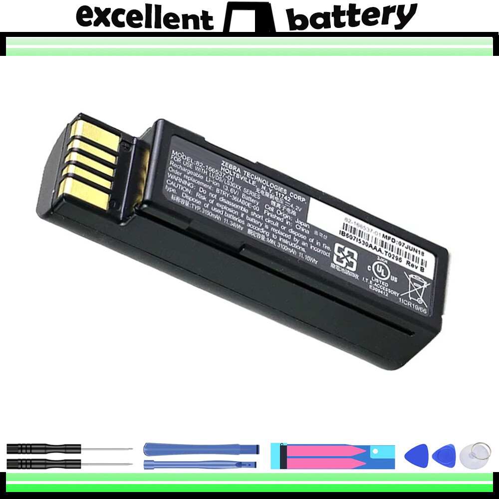 82-166537-01 New 3150mAH Battery for Zebra DS3678 LI3678 LS3678 BTRY-36IAB0E-00
