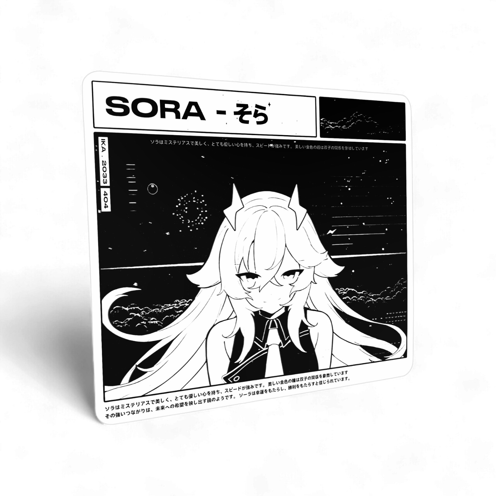 Shiny Sora Hard Resin Gaming Mouse Pad with infused Glass