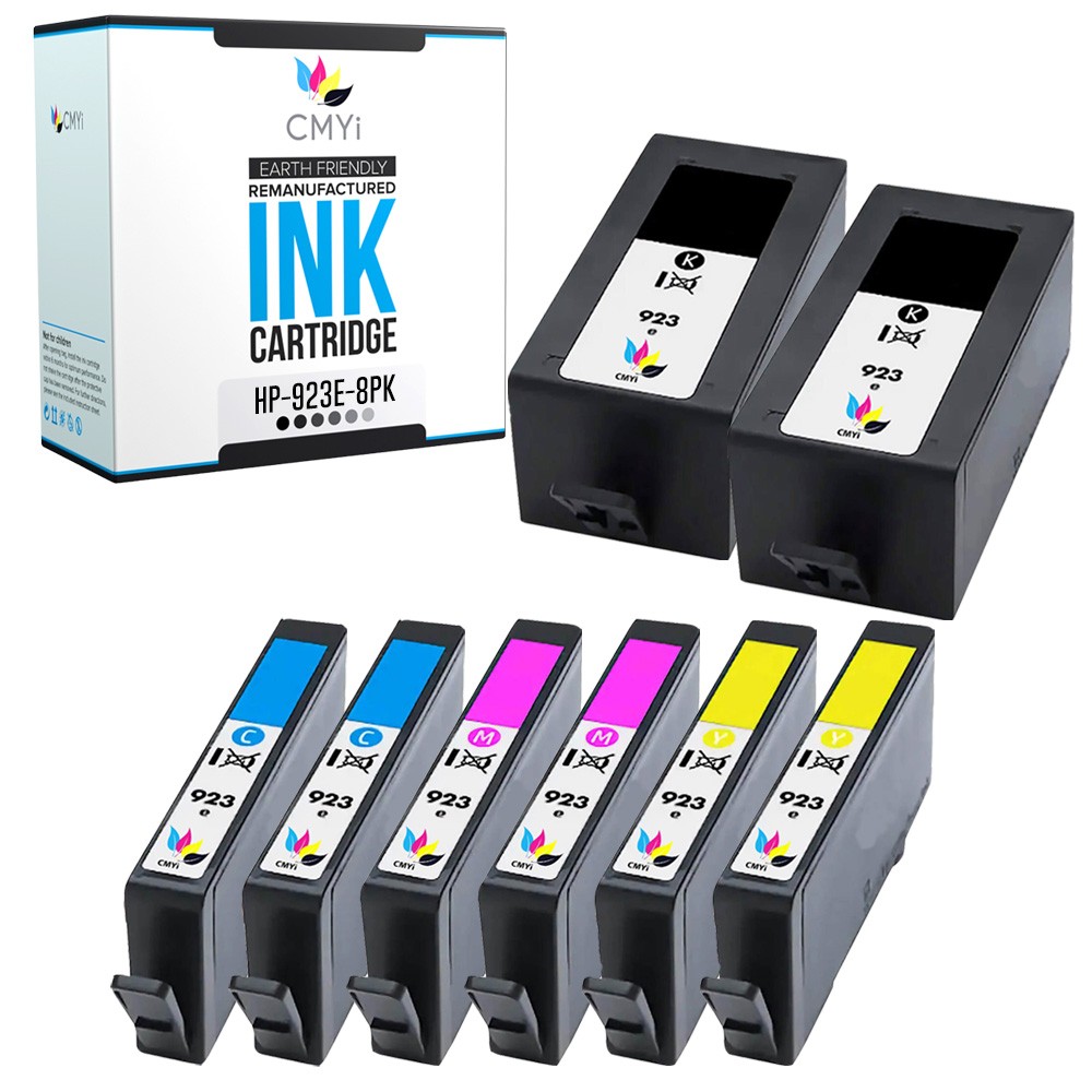 8X CMYi Compatible 923e Printer Cartridges for HP OfficeJet Pro 8135e, 8139e