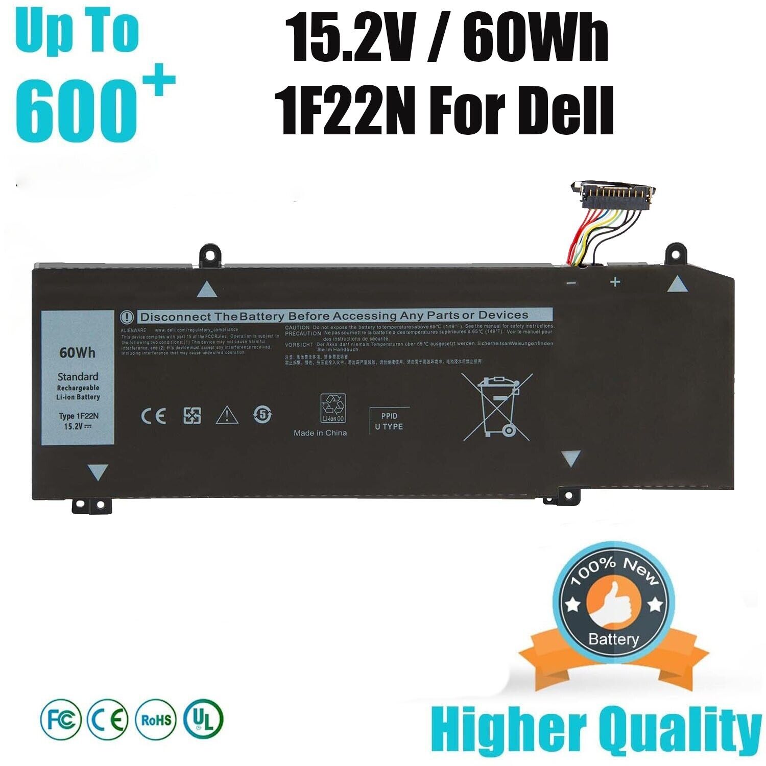 1F22N Replace Battery For Dell Alienware M15 M17 R1 7590 7790 G7 Series 60Wh NEW