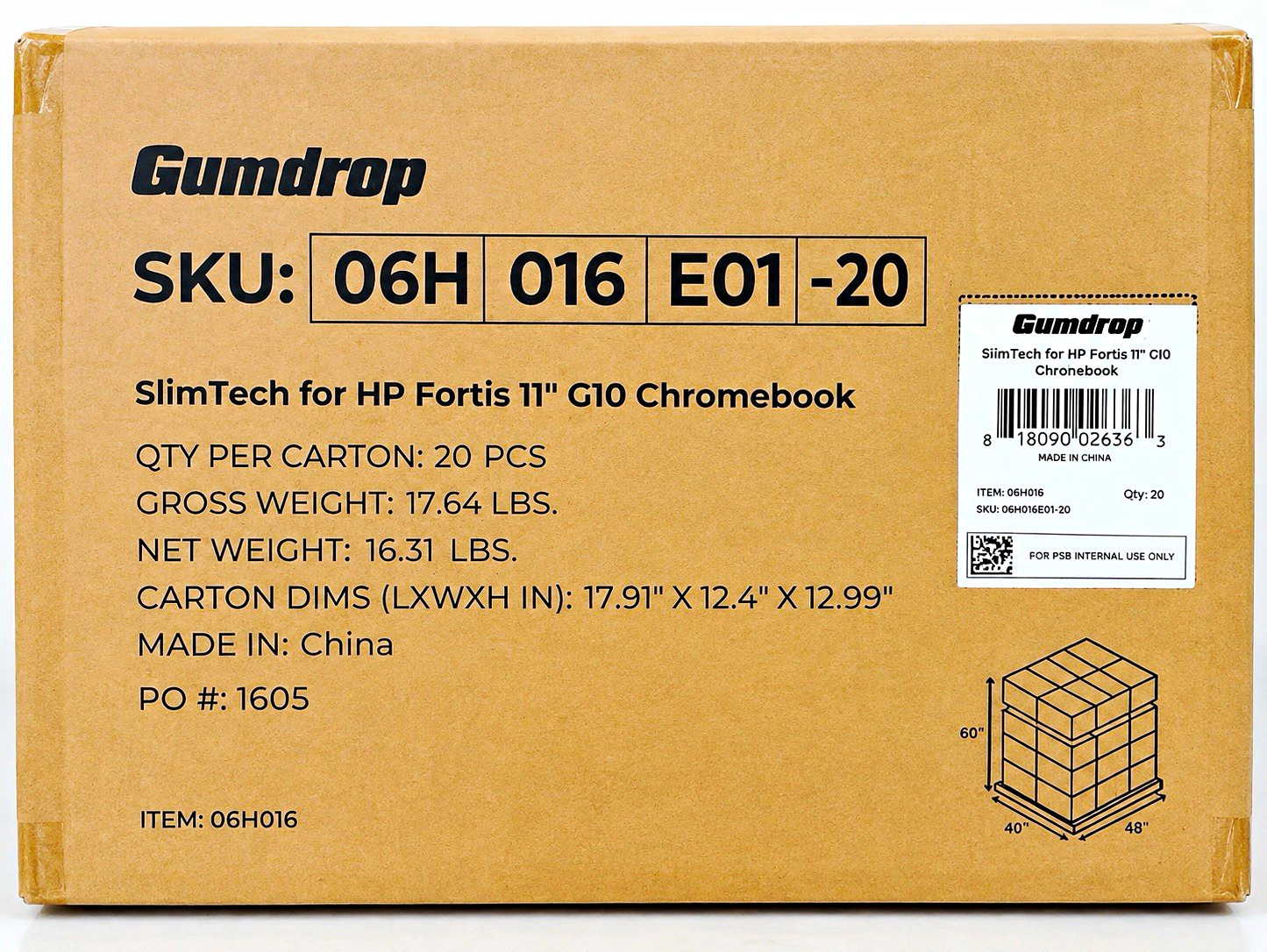 Bulk Case of 20- Gumdrop SlimTech for HP Fortis 11 G10 Black