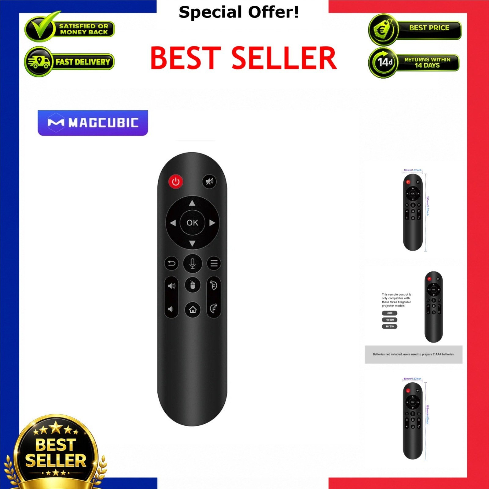 Magcubic Projector Remote Control Replacement Air Mouse for L018 HY450 HY310