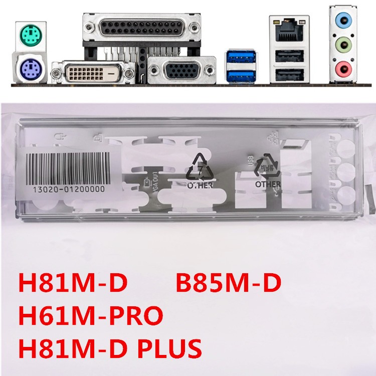 For Asus H81M-D PLUS & B85M-D & H61M-PRO Shield IO I/O Backplate Motherboard