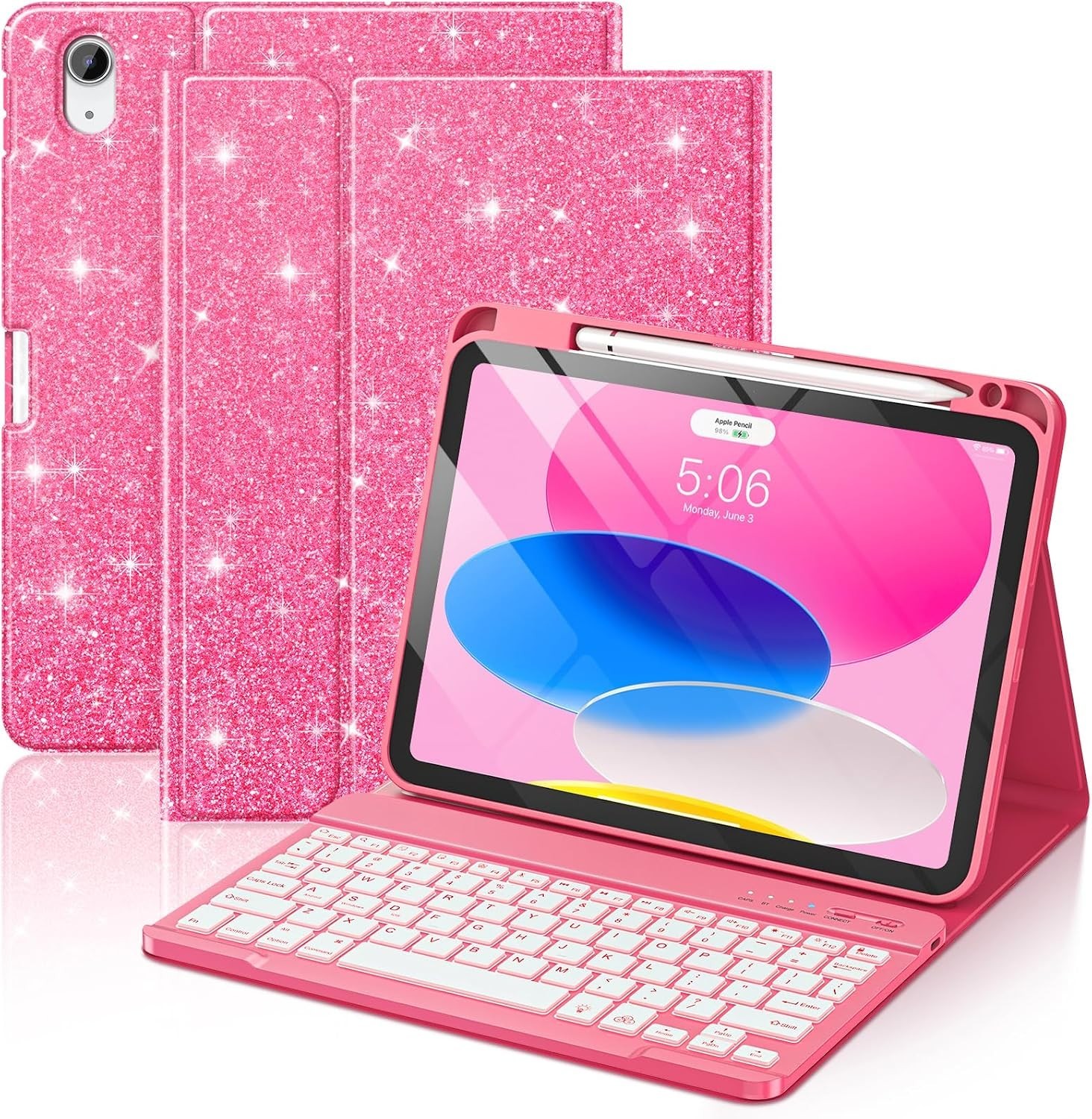 FUWANG for iPad A16 11th 10th Generation Case with Keyboard - T65-14
