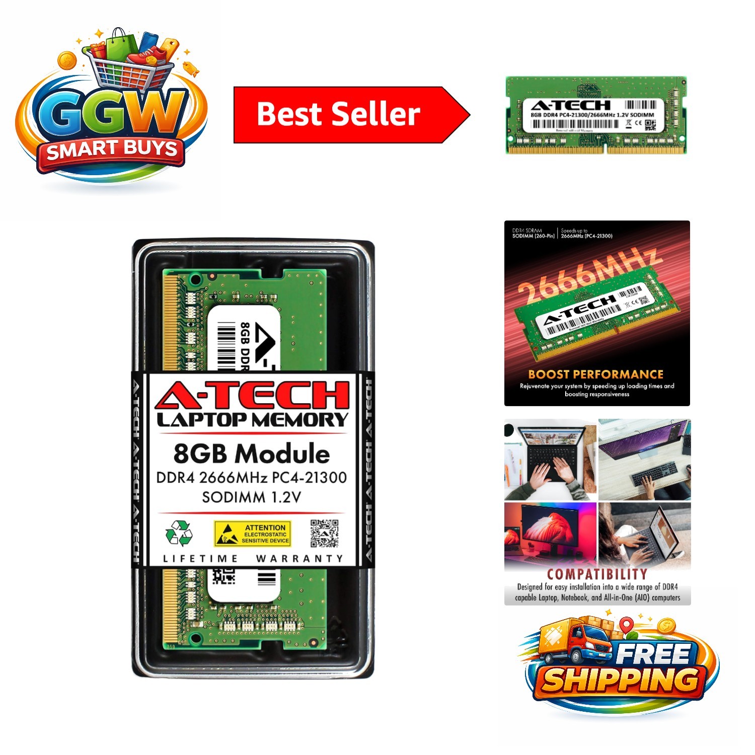 High-Speed 8GB DDR4 2666MHz PC4-21300 SO-DIMM Memory for Better Performance