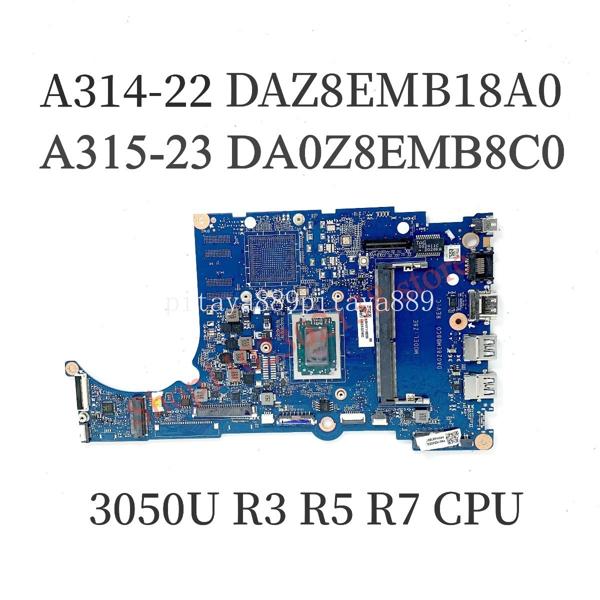 DAZ8EMB18A0 For Acer Aspire A315-23 A314-22 Motherboard 3050U R3-3300 R5 R7 CPU 