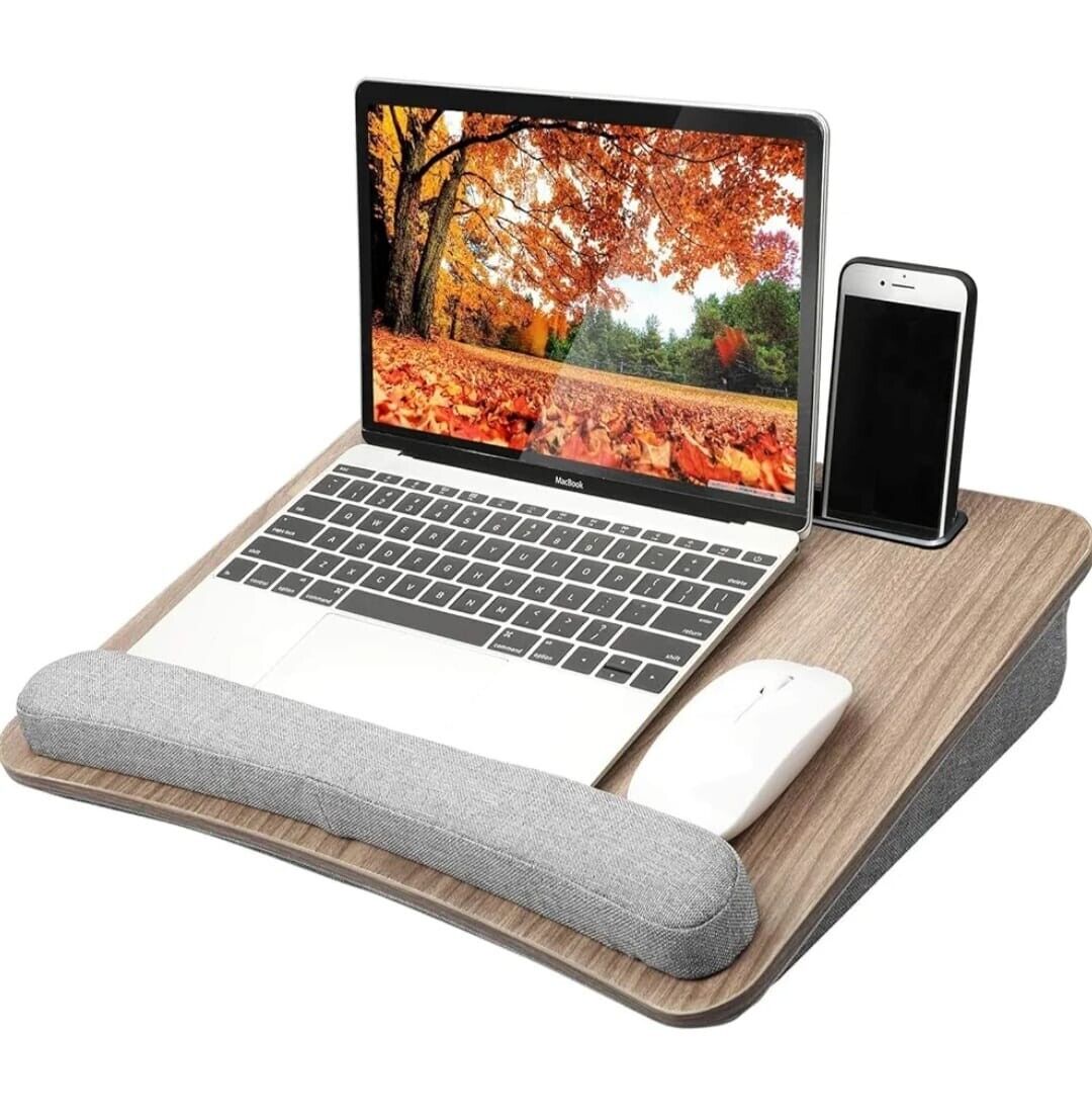 HUANUO Portable Lap Laptop Desk Cushion Fits up15.6 inch Laptop Anti -slip strip