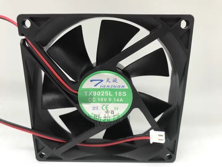 1PCS TX9025L18S 9025 DC18V 0.14A 9CM 2-Pin Silent Cooling Fan