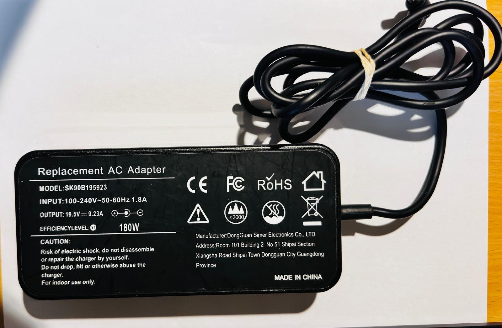 180W Laptop AC Adapter Charger 19.5V 9.23A Replacement Power Supply 5.5mm