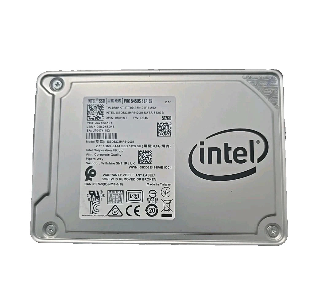 Intel Pro 5450S Series 2.5" 512GB SATA 6Gbps SSD  drive (0R81KT / SSDSC2KF512GB)