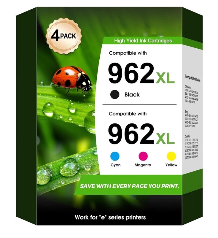 Paquete combinado de cartuchos de tinta 962XL compatibles con HP 962 XL