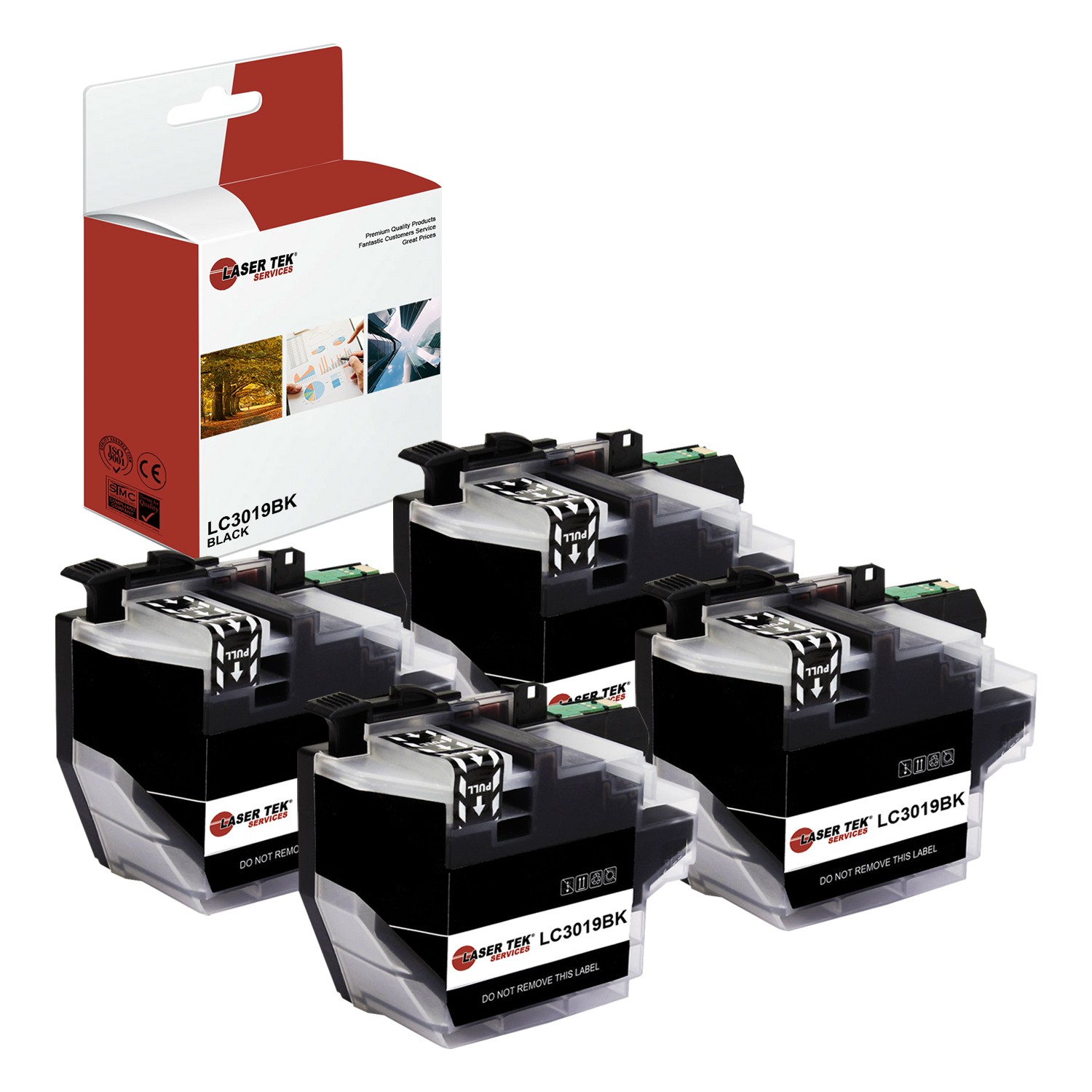 4Pk LTS LC-3019 Black HY Compatible for Brother MFCJ5330DW J6530DW Ink Cartridge