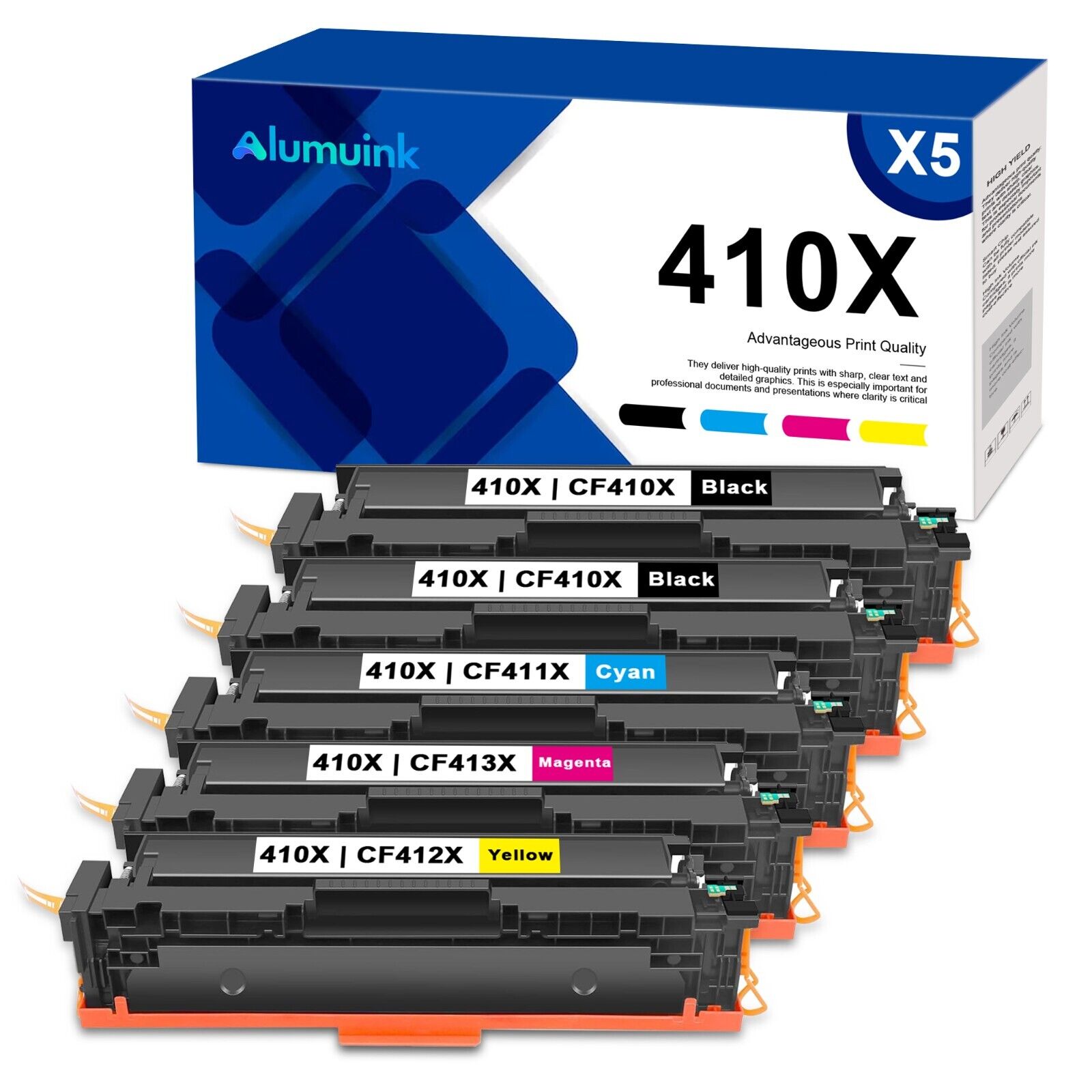 410X Toner Cartridges Compatible for HP Toner Pro MFP M477fnw(5Pack, 2BK/C/M/Y)