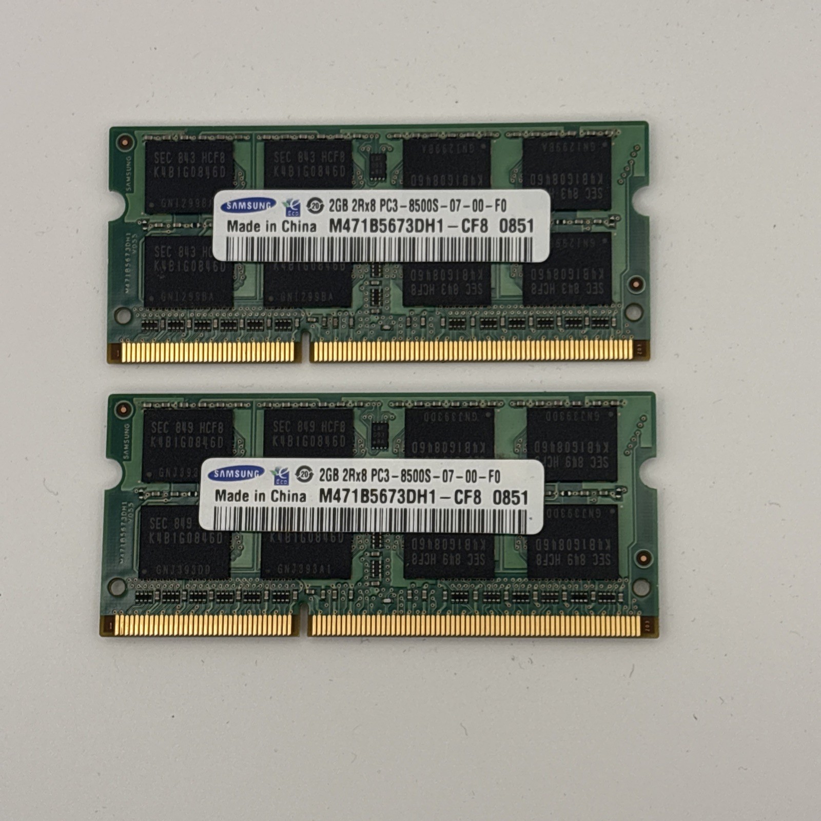 Samsung 4GB 2x2GB PC3-8500S DDR3 1066MHz Laptop RAM M471B5673DH1-CF8 Memory Kit