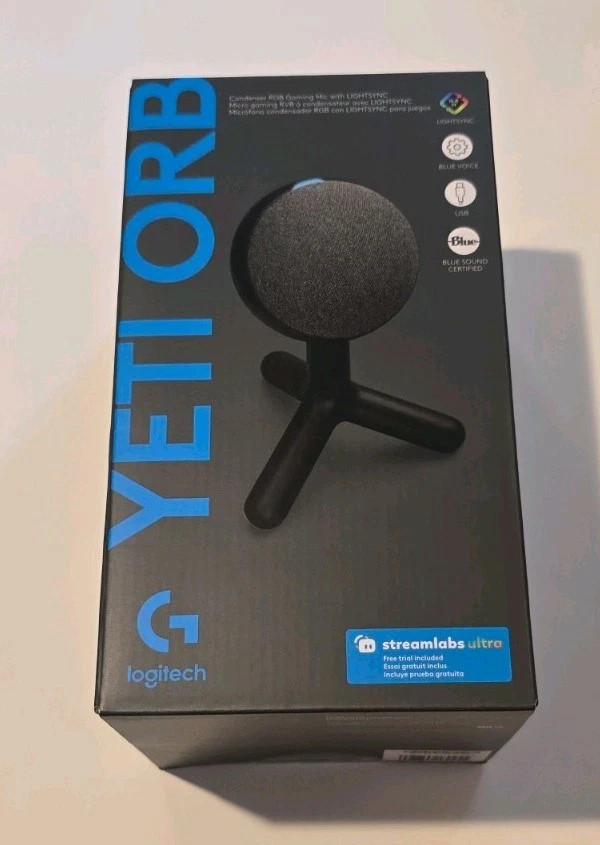 Logitech Yeti Orb USB Microphone Black LIGHTSYNC Blue Voice