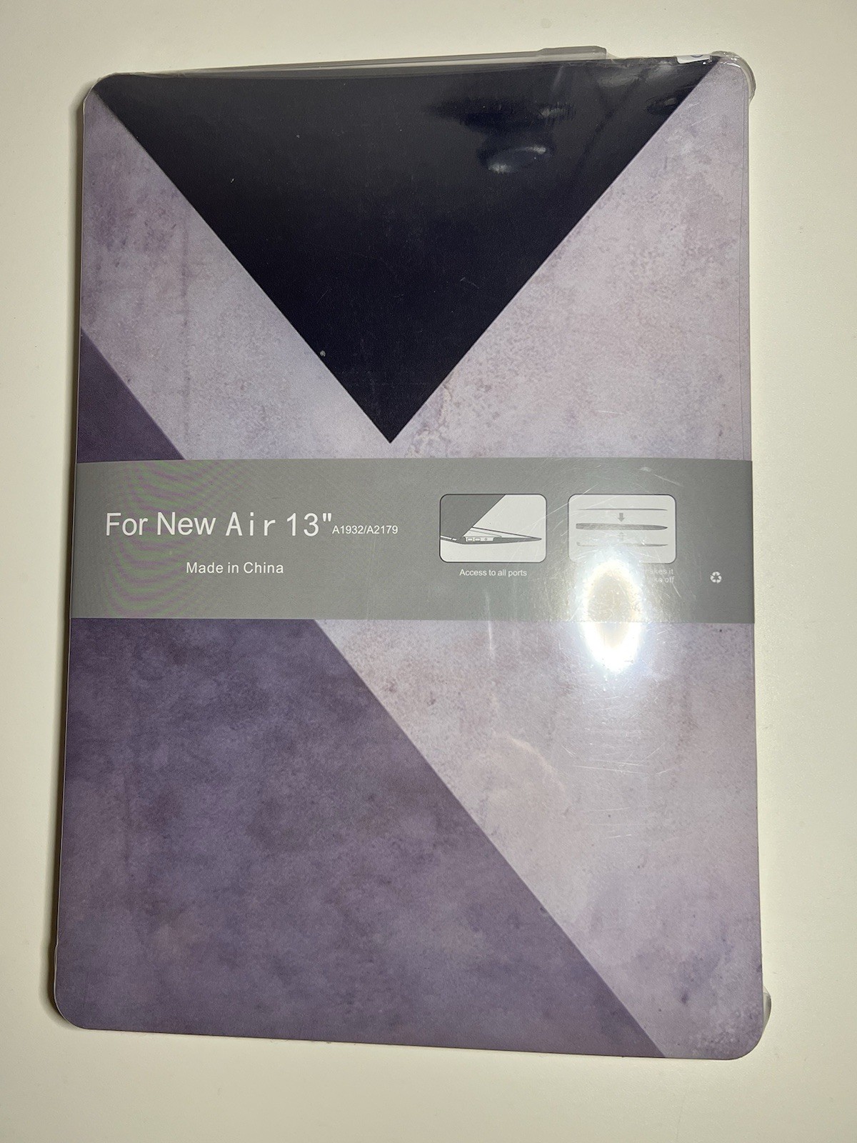 Purple Black Gray Geometric Shell Case for MacBook Air 13" Rigid Plastic