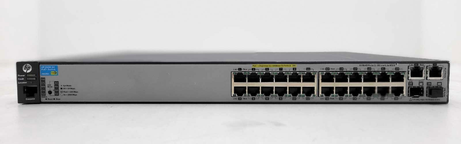 HP 2620-24 J9625A PoE+ 24x10/100 PoE+ 2xGig-T 2xSFP Network Switch Tested