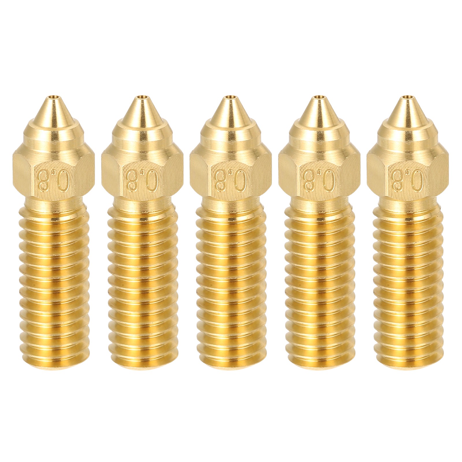 5 Pcs Brass Nozzles, 0.8mm M6 Thread for Carbon 3D Printers