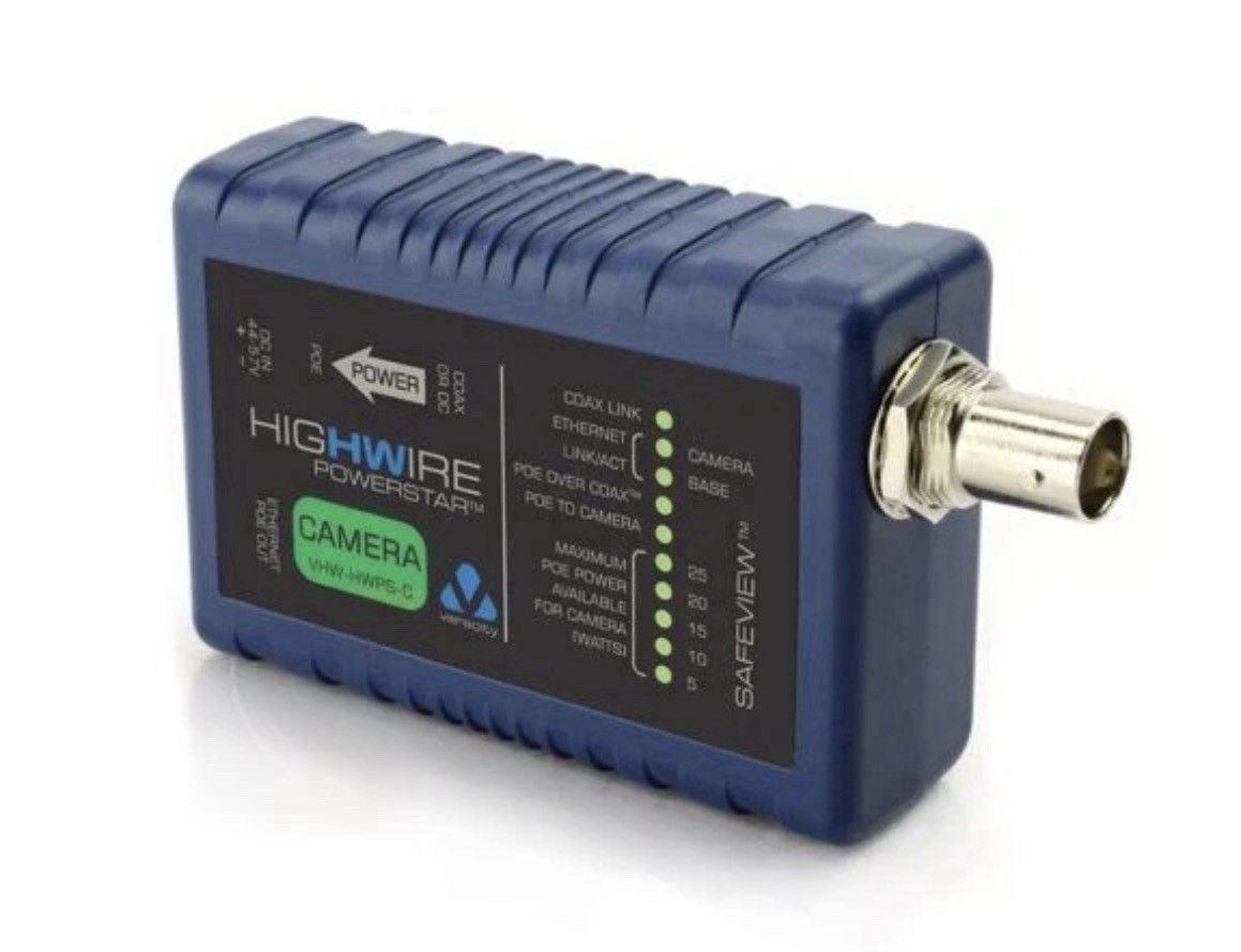 Veracity VHW-HWPS-C HIGHWIRE Powerstar Ethernet and PoE Over Coax Camera Unit