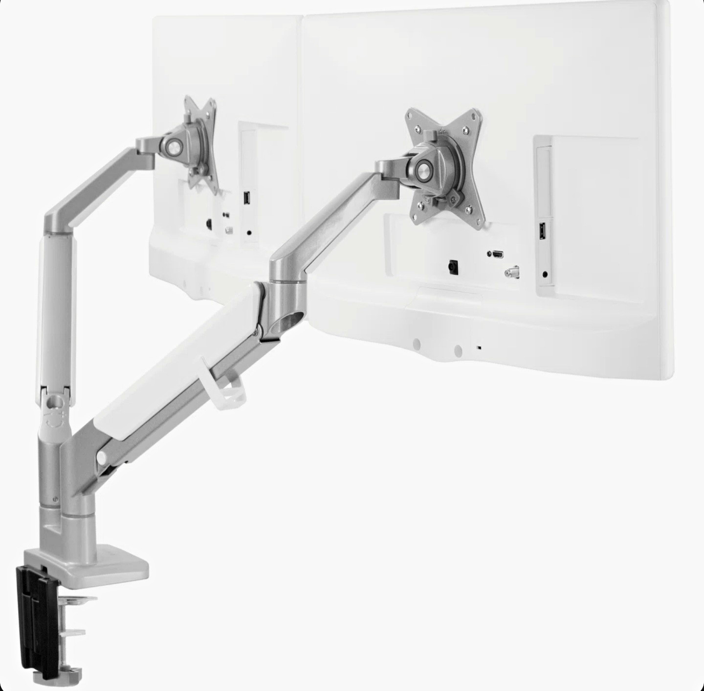 Vivo STAND-V200A Pneumatic Arm Dual Monitor Desk Mount - Silver