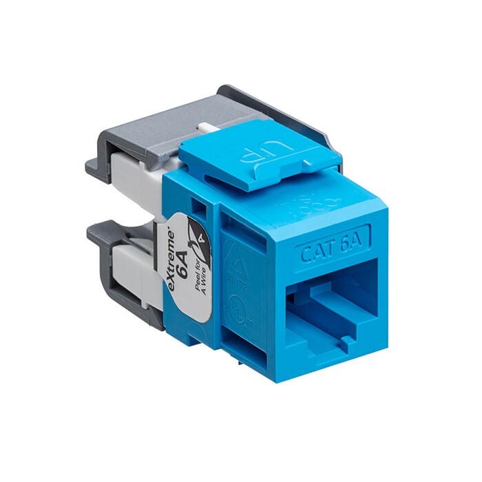Leviton 6110G-RL6 Extreme Cat 6A Quickport Jack Channel-Rated Blue