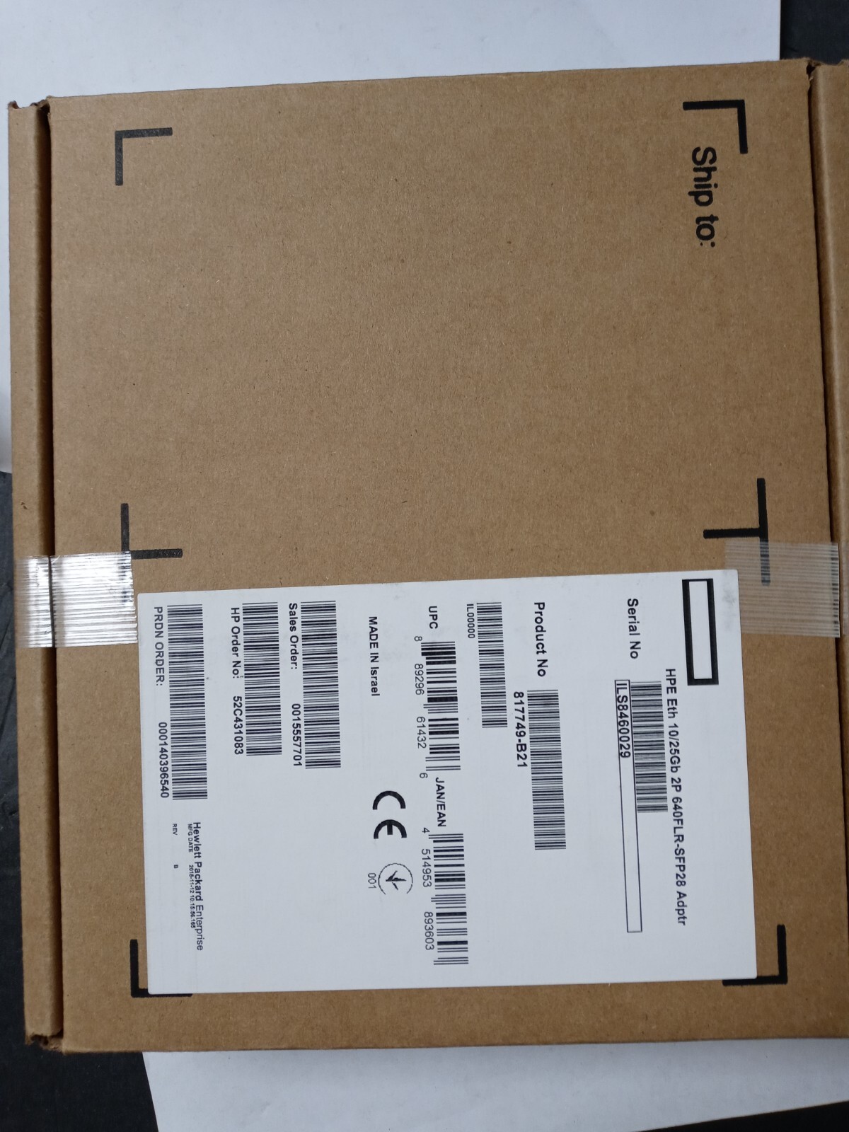 HPE Ethernet 10GB 2port 562FLR -SFP+ Adapter 790317-001 789004-001