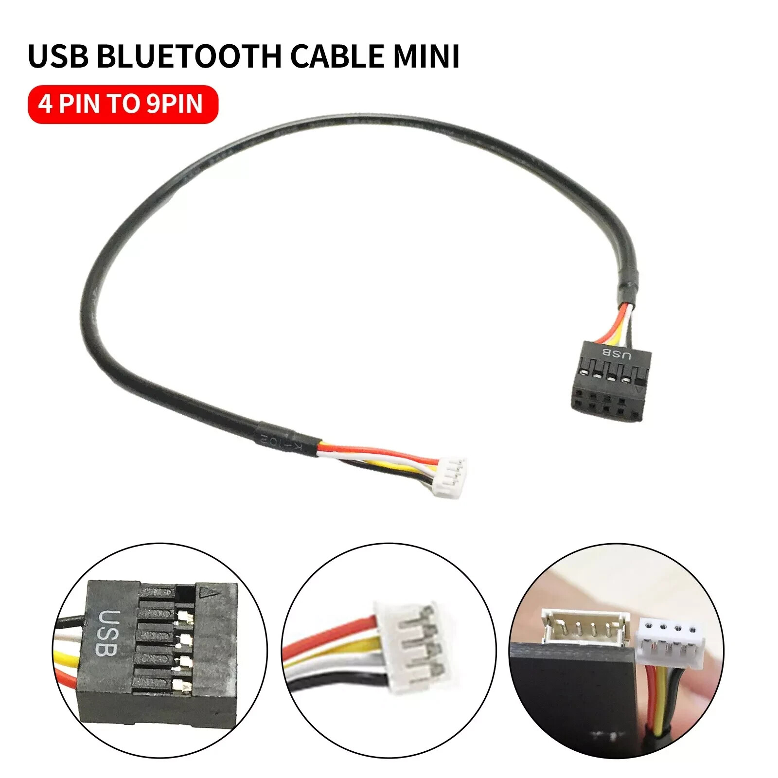 USB Bluetooth Cable Mini 7mm JST PH2.0 4pin PCIe WiFi Adapter to 9pin Header