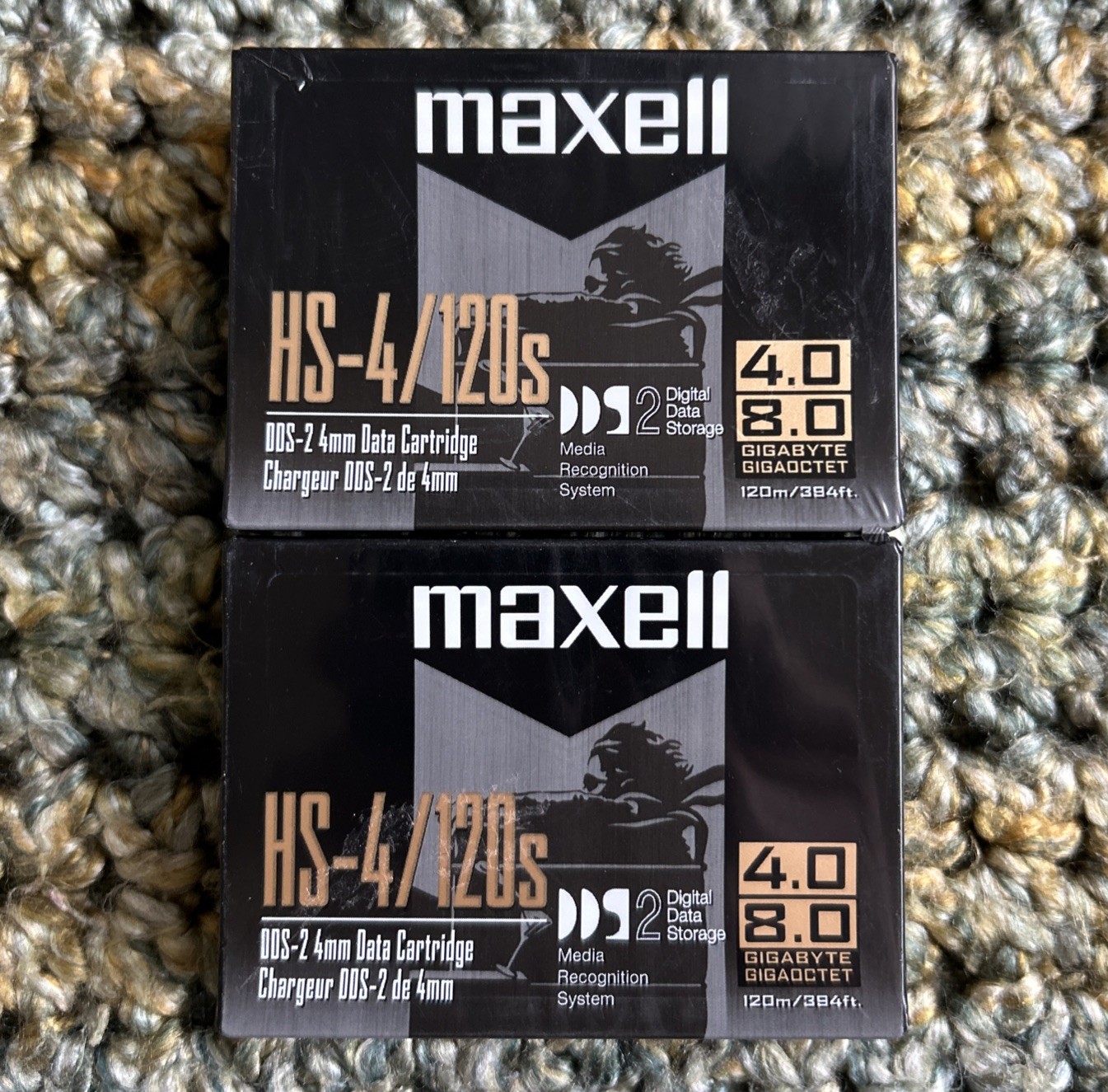 2 Maxell HS-4/120S 4mm Data Cartridges 200110 4GB Native 8GB Compressed DDS2