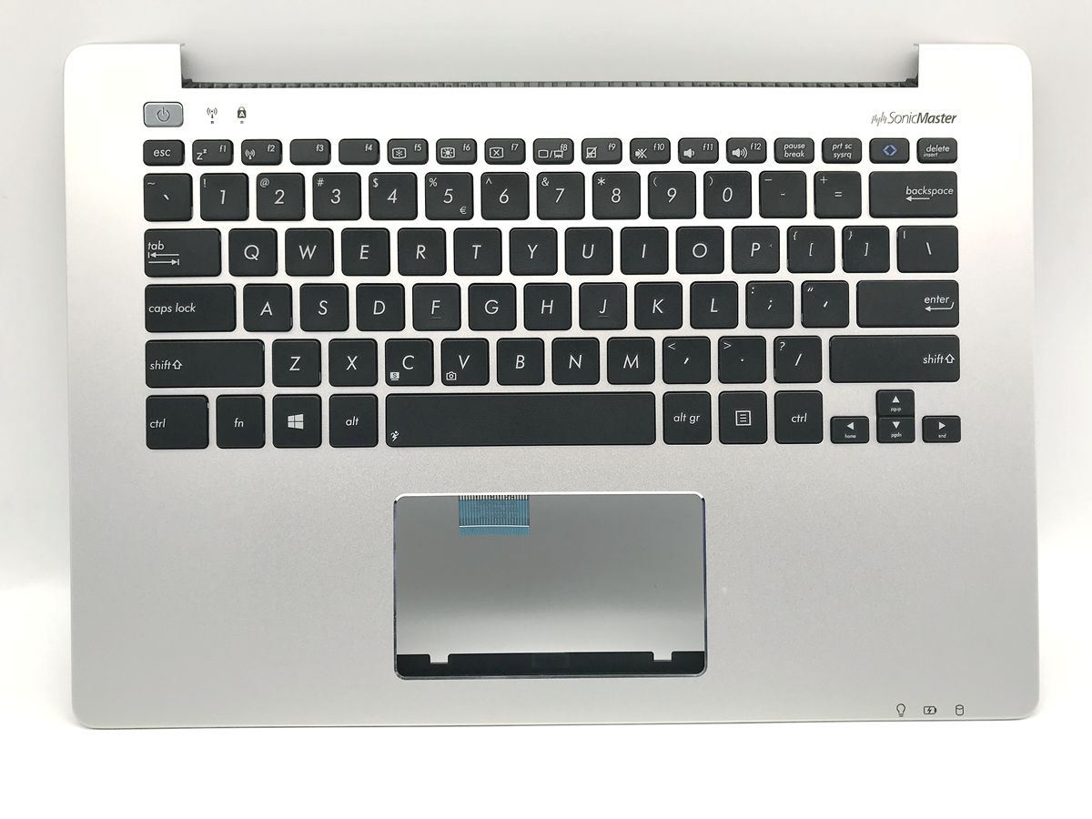 US keyboard for Asus VivoBook S301L S301LA S301LP silver palmrest no trackpad