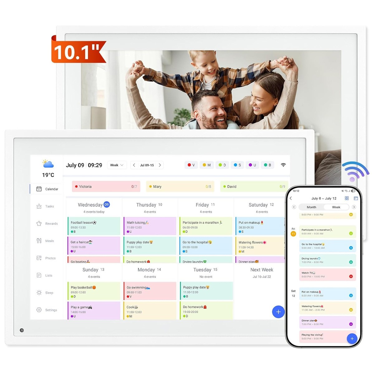 TABWEE Digital Calendar Family Wall Planner Smart Calendar Meal planning WIFI 6