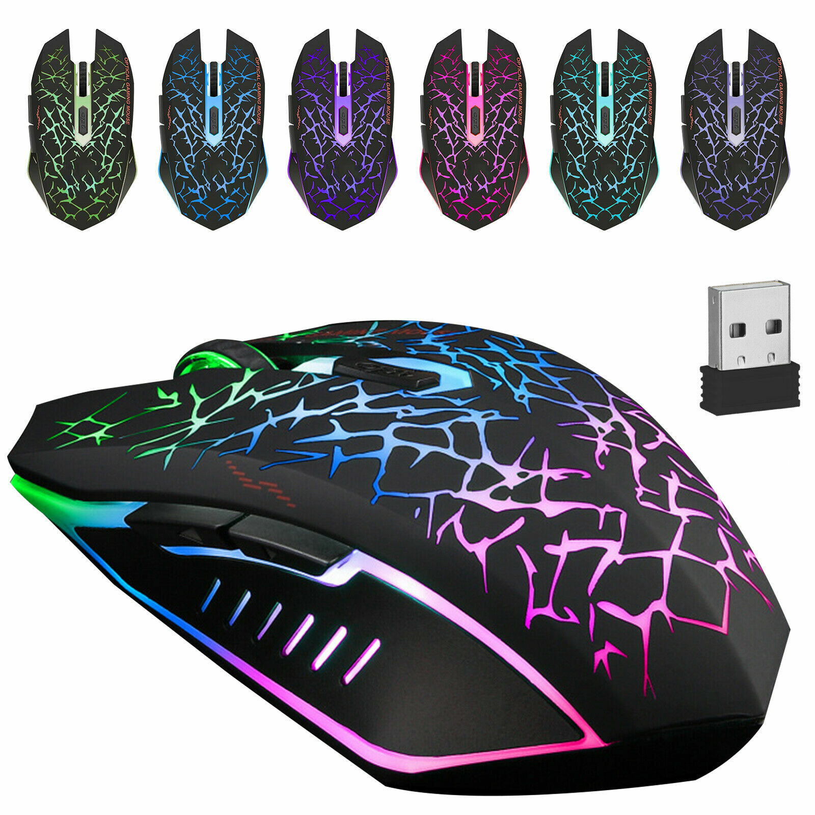 Wireless Optical Rechargeable Gaming mouse for Dell Toshiba Apple Asus HP Laptop