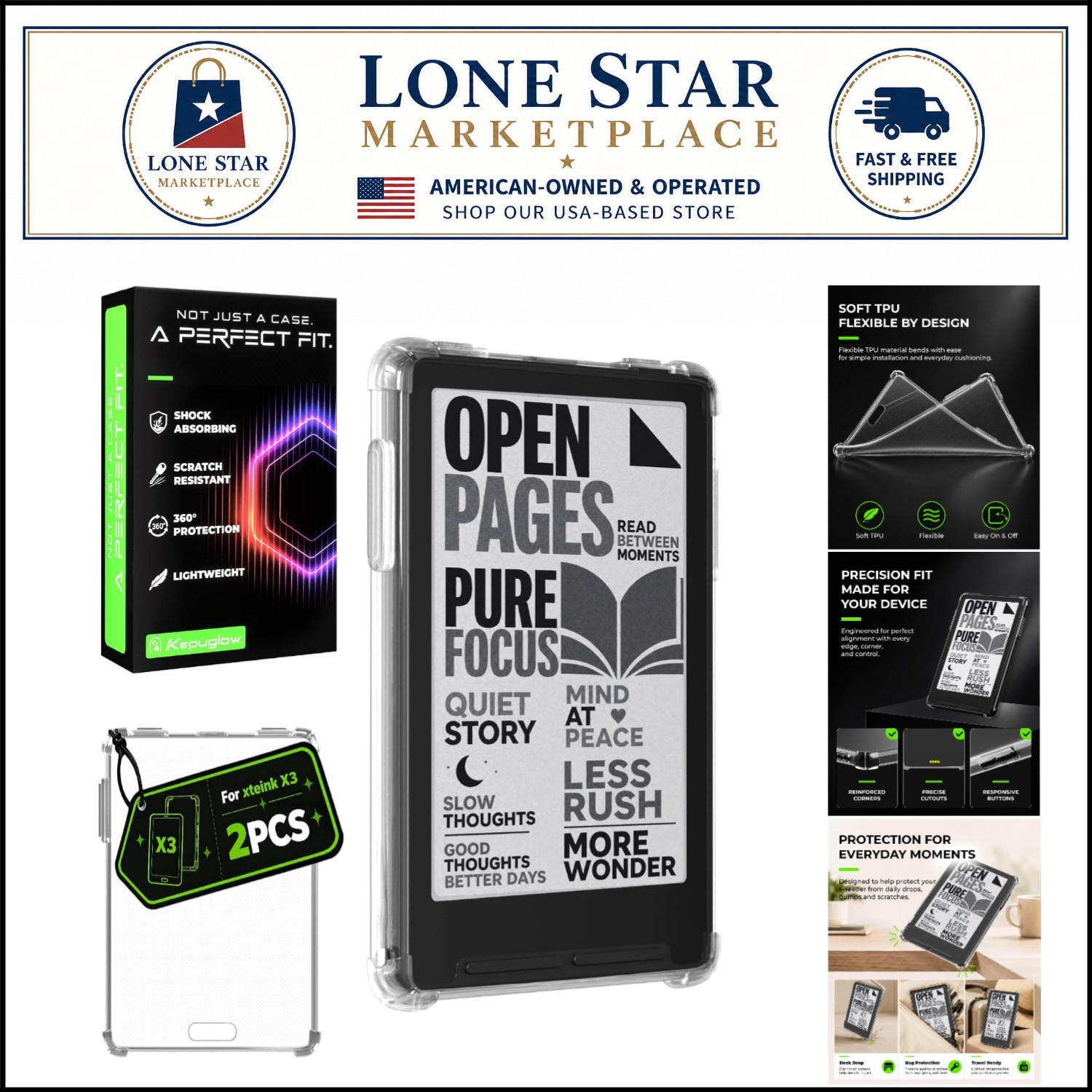 2-Pack Flexible TPU Case for Xteink X3: Slim, Shockproof, and Crystal Clear